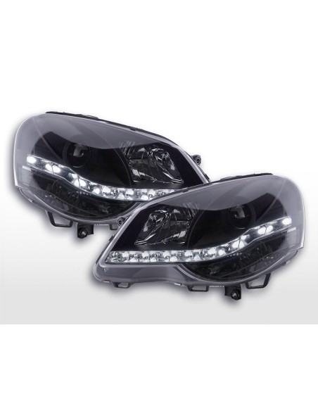 Faro diurno Luci di marcia diurna a LED VW Polo 4 9N3 nero