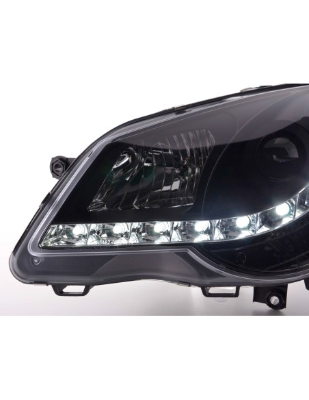 Faro diurno Luci di marcia diurna a LED VW Polo 4 9N3 nero