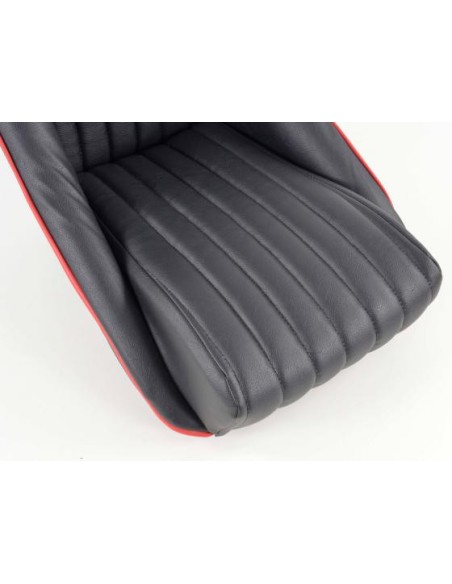 FK Oldtimersitze Sedili avvolgenti per auto Set Montgomery in un look retrò nero / rosso