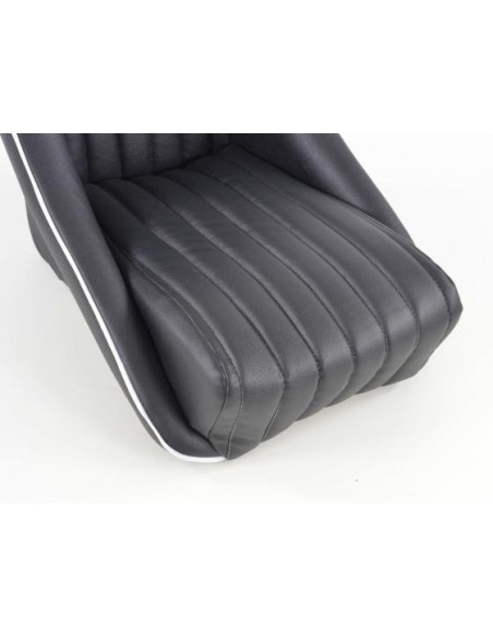 FK Oldtimersitze Sedili avvolgenti per auto Set Montgomery in un look retrò nero / bianco