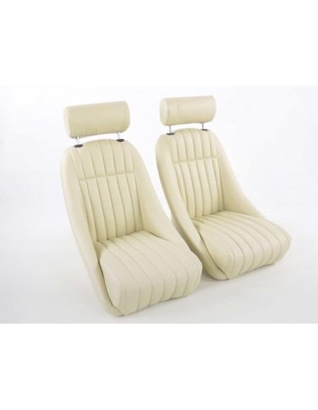 FK Oldtimersitze Sedili avvolgenti per auto Set Montgomery in beige retrò