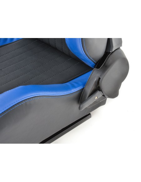 FK sedili sportivi set di sedili semiguscio per auto in finta pelle nera / blu di Francoforte