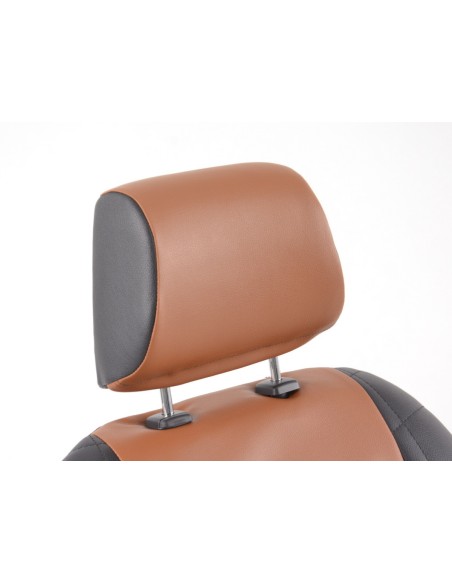 Sedili d'epoca FK sedili avvolgenti per auto in look retrò nero / marrone chiaro