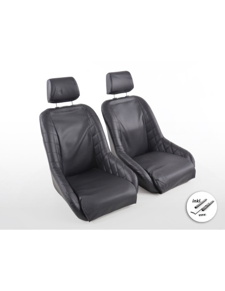 Sedili d'epoca FK sedili avvolgenti completi in nero dal look retrò
