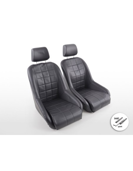 Sedili d'epoca FK sedili avvolgenti completi in nero dal look retrò