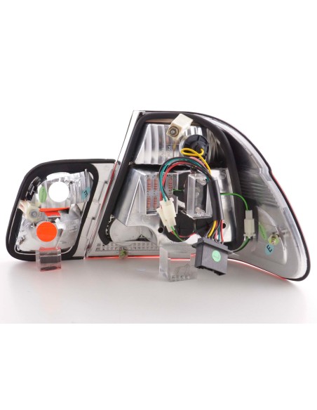 Set di luci posteriori a LED BMW Serie 3 berlina tipo E46 98-01 trasparente / rosso