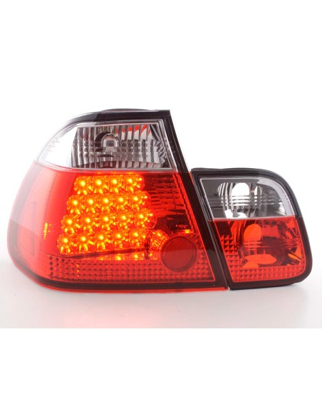 Set di luci posteriori a LED BMW Serie 3 berlina tipo E46 01-05 trasparente / rosso