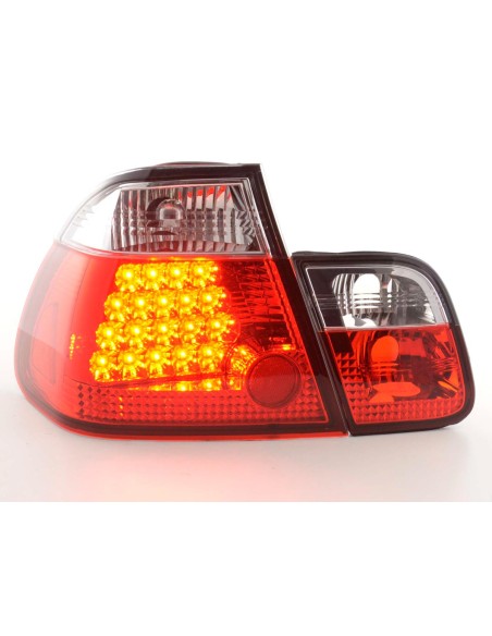 Set di luci posteriori a LED BMW Serie 3 berlina tipo E46 01-05 trasparente / rosso
