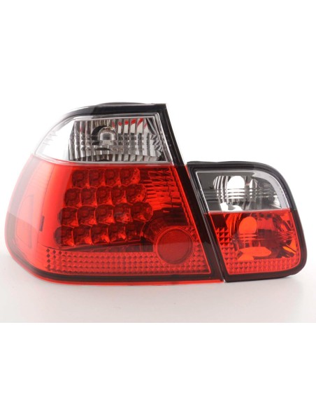 Set di luci posteriori a LED BMW Serie 3 berlina tipo E46 01-05 trasparente / rosso