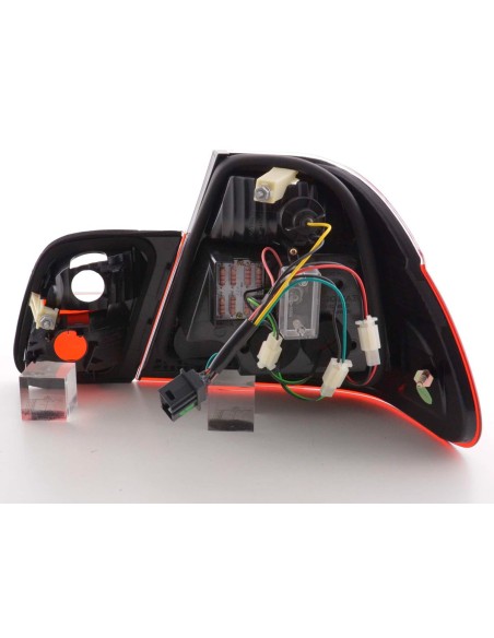 Set di luci posteriori a LED BMW Serie 3 berlina tipo E46 01-05 trasparente / rosso