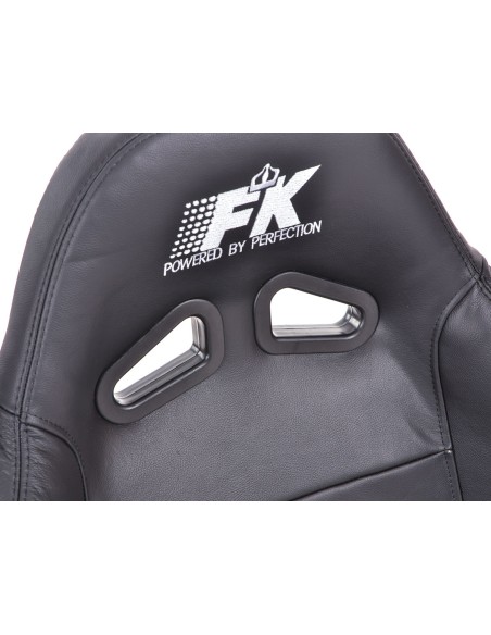 Sedili sportivi FK Sedili semigusci automatici Set Speed in vera pelle in nero stile motorsport