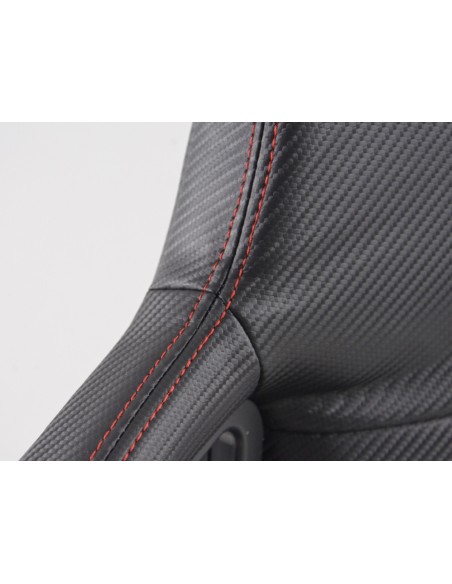 Sedili sportivi FK set di seggiolini auto in similpelle effetto carbonio nera