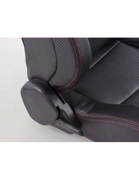 Sedili sportivi FK set di seggiolini auto in similpelle effetto carbonio nera