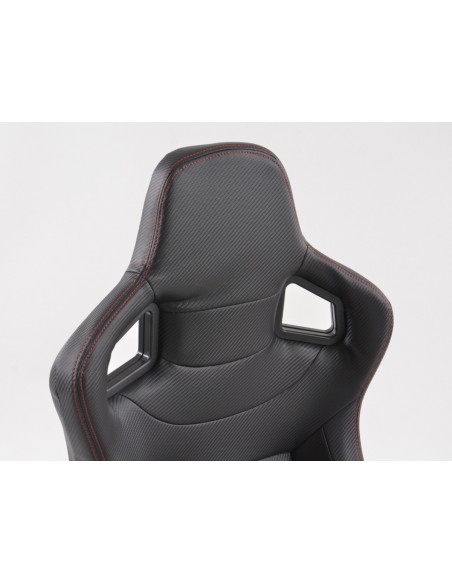 Sedili sportivi FK set di seggiolini auto in similpelle effetto carbonio nera