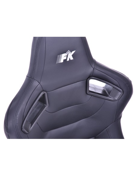 Sedili sportivi FK set di seggiolini auto a semiguscio in pelle sintetica Bremen, effetto carbonio nero