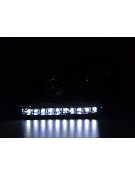 Set di fari Xenon Daylight LED DRL look Porsche Cayenne 03-07 nero