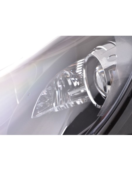 Set di fari Xenon Daylight LED DRL look Porsche Cayenne 03-07 nero