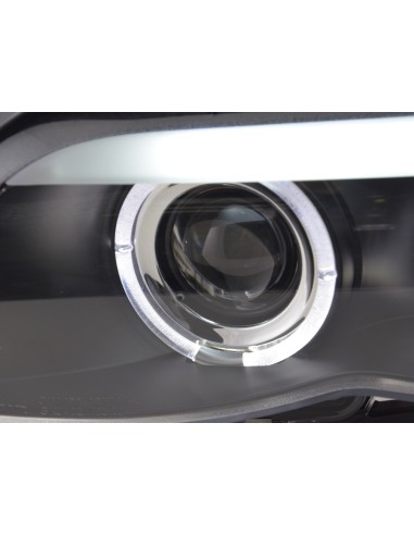 Set di fari Xenon Daylight LED DRL look BMW X5 E53 03-06 nero