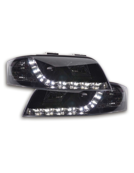 Faro Daylight LED DRL look Audi A6 tipo 4B 01-04 nero