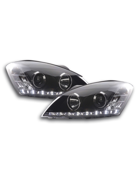 Set di fari Daylight LED DRL look Kia cee'd 5 porte. Tipo ED 06-09 nero