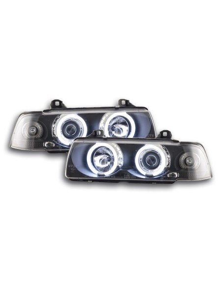 Set faro Angel Eyes CCFL BMW Serie 3 E36 Limo 92-98 nero