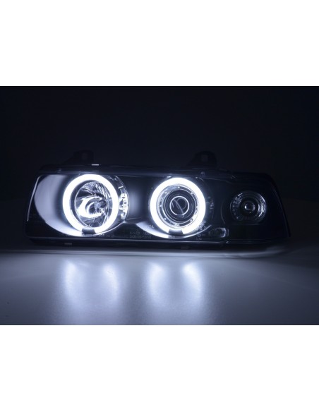 Set faro Angel Eyes CCFL BMW Serie 3 E36 Limo 92-98 nero
