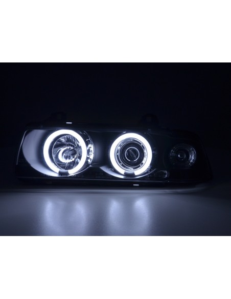 Set faro Angel Eyes CCFL BMW Serie 3 E36 Coupe / Cabrio 92-98 nero