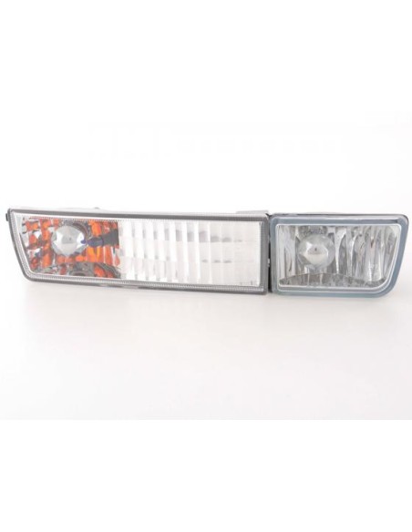 Set indicatori di direzione anteriori cromati inclusi fendinebbia VW Golf 3 / Vento tipo 1HXO, 1EXO