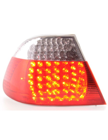 Fanali posteriori a LED BMW Serie 3 Coupe tipo E46 99-02 trasparente / rosso