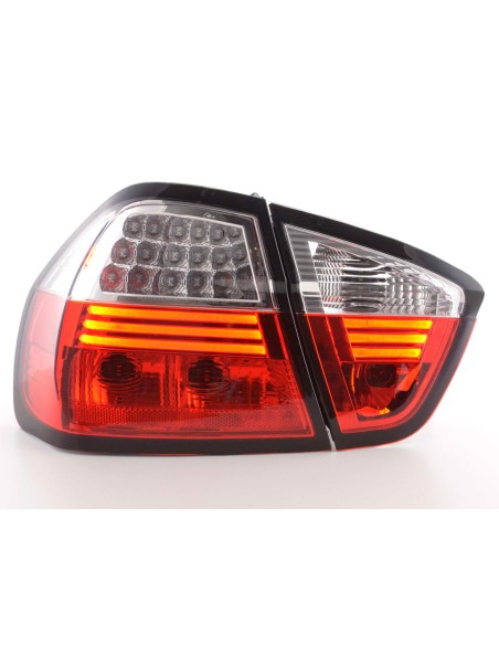 Set di luci posteriori a LED BMW Serie 3 berlina tipo E90 05-08 trasparente / rosso