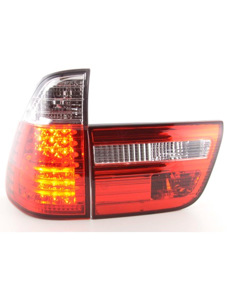 Set di luci posteriori a LED BMW X5 tipo E53 98-02 trasparente / rosso