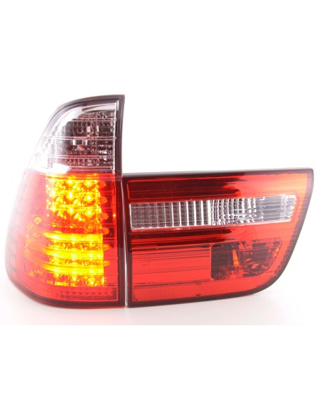 Set di luci posteriori a LED BMW X5 tipo E53 98-02 trasparente / rosso
