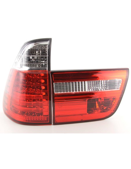 Set di luci posteriori a LED BMW X5 tipo E53 98-02 trasparente / rosso