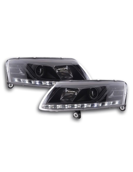 Set di fari Xenon Daylight Luci di marcia diurna a LED Audi A6 tipo 4F 04-08 nere