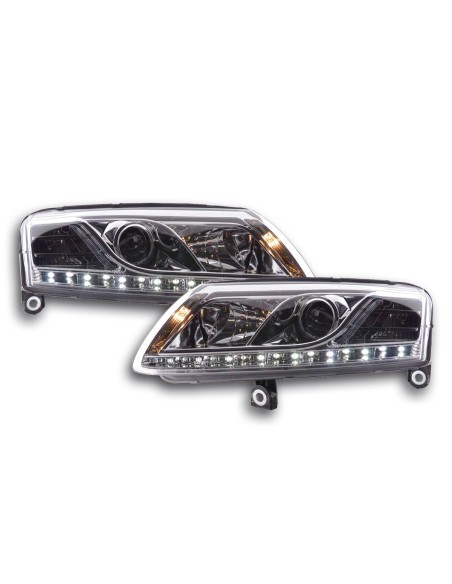 Faro Daylight LED DRL look Audi A6 tipo 4F 04-08 cromato