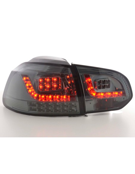Fanali posteriori a LED set VW Golf 6 tipo 1K dal 2008 al 2012 neri con indicatori LED