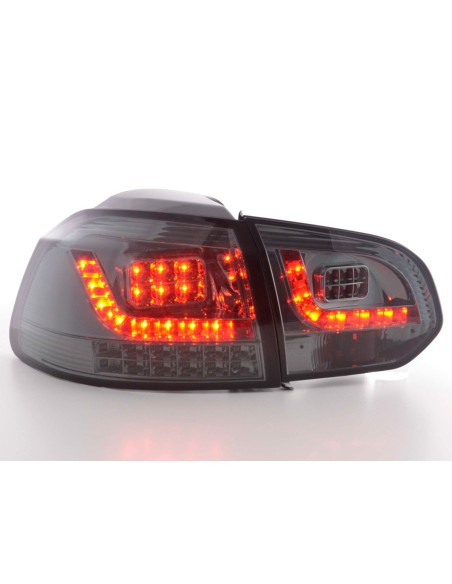 Fanali posteriori a LED set VW Golf 6 tipo 1K dal 2008 al 2012 neri con indicatori LED