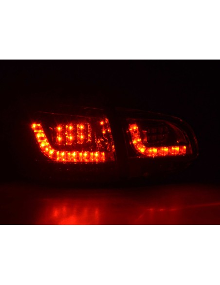 Fanali posteriori a LED set VW Golf 6 tipo 1K dal 2008 al 2012 neri con indicatori LED