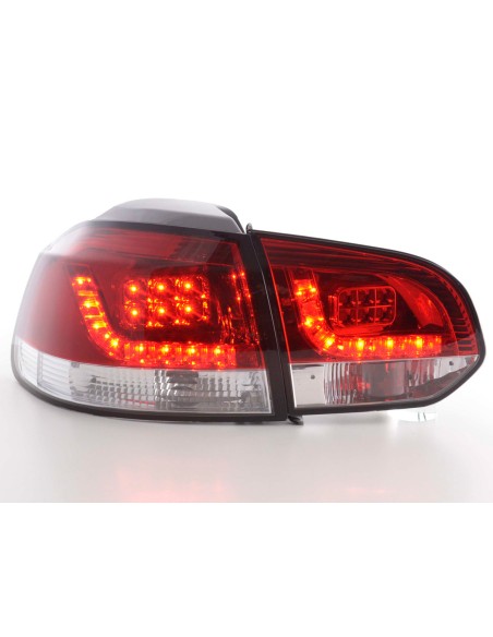 Fanali posteriori a LED set VW Golf 6 tipo 1K 2008-2012 trasparente / rosso
