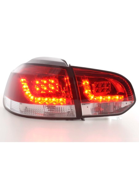 Fanali posteriori a LED set VW Golf 6 tipo 1K 2008-2012 trasparente / rosso