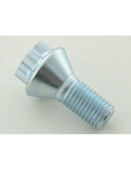 Bullone ruota singola, lunghezza albero 21 mm, collare conico, testa corta, argento M12x1,5