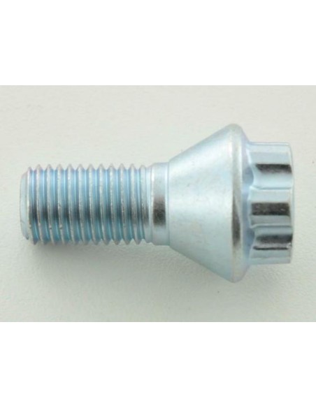 Bullone ruota singola, lunghezza albero 21 mm, collare conico, testa corta, argento M12x1,5