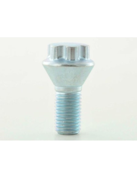 Bullone ruota singola, lunghezza albero 21 mm, collare conico, testa corta, argento M12x1,5