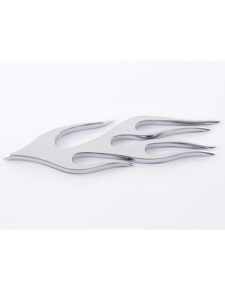 Adesivo cromato 3D Car Logo motivo Fiamma 115x45 mm cromato