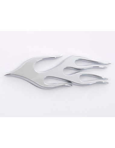 Adesivo cromato 3D Car Logo motivo Fiamma 115x45 mm cromato