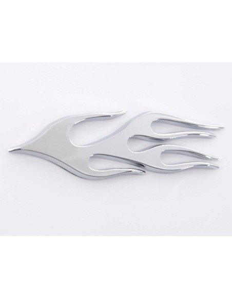 Adesivo cromato 3D Car Logo motivo Fiamma 115x45 mm cromato