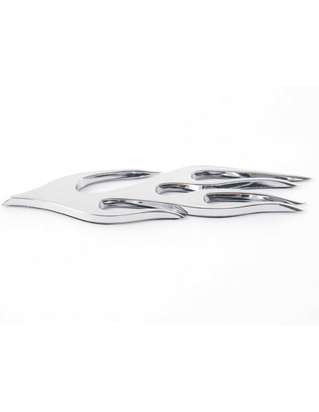 Adesivo cromato 3D Car Logo motivo Fiamma 115x45 mm cromato