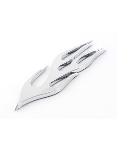 Adesivo cromato 3D Car Logo motivo Fiamma 115x45 mm cromato