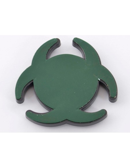 Adesivo cromato 3D logo auto motivo Radioactiv 52x52 mm cromato