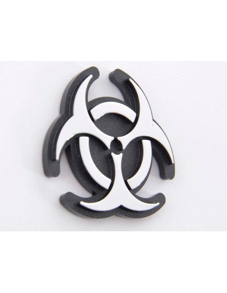 Adesivo cromato 3D logo auto motivo Radioactiv 52x52 mm cromato